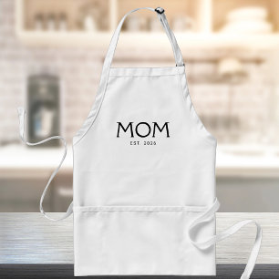 Black Classic Typography Established Mom Standard Apron