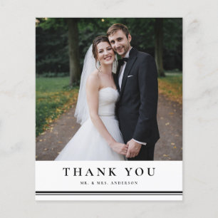Black Classic Typography Wedding Thank You Card