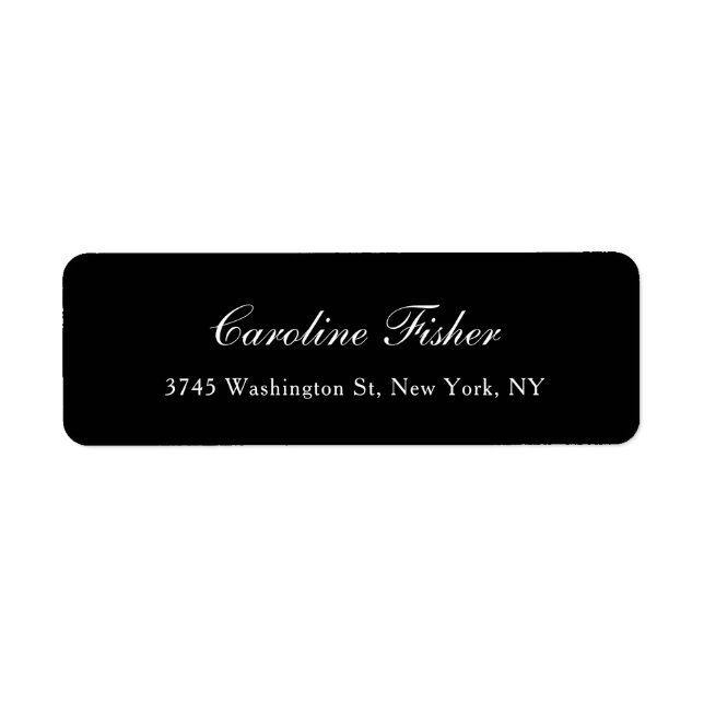 Black Classical Handwriting Plain Simple Mailing (Front)