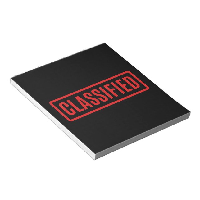 Black Classified Notepad (Angled)