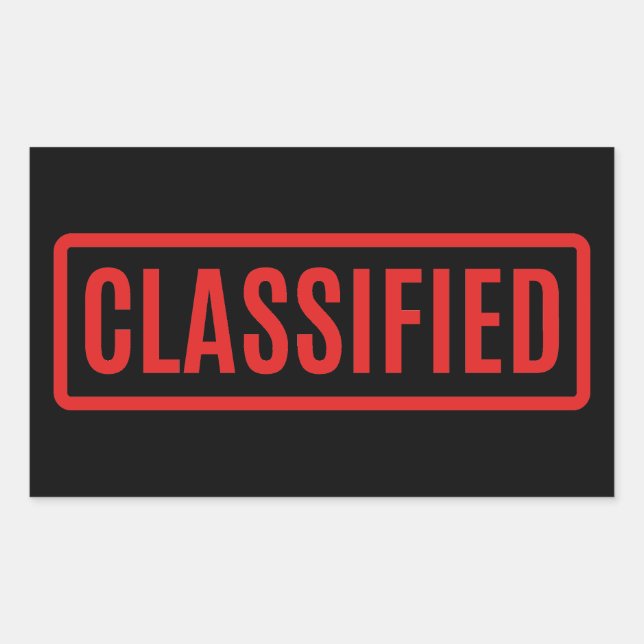 Black Classified Sticker (Front)