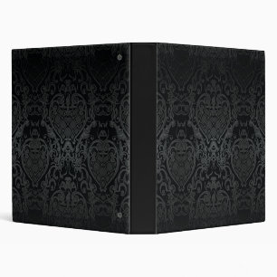 BLACK CLASSY BAROQUE CREST PATTERN FOR BINDER