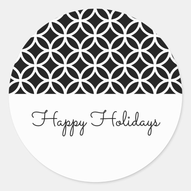 Black Classy Diamond Holiday Stickers (Front)