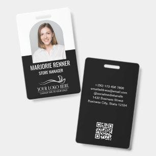 Black Clean Arch Photo Name Title & Logo Badge