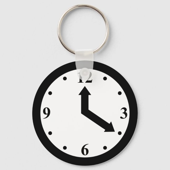 Black Clock Keychain (Front)