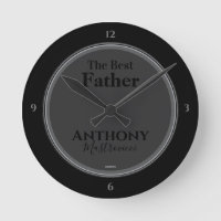 Black Clock with words "The best Father" and name