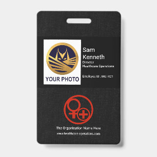 Black Cloth Texture Photo Template Healthcare Badge