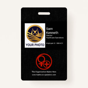 Black Cloth Texture Photo Template Healthcare Badge