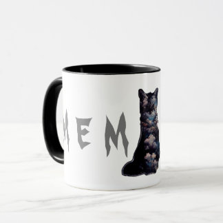 Black cloudy cat mug