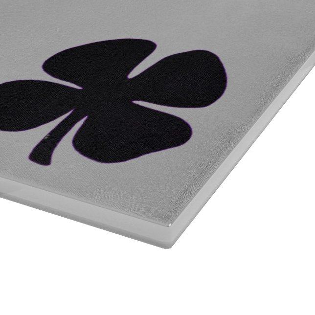 Black Clover grey glass cutting board (Corner)