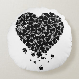 Black Clover Heart Round Pillow