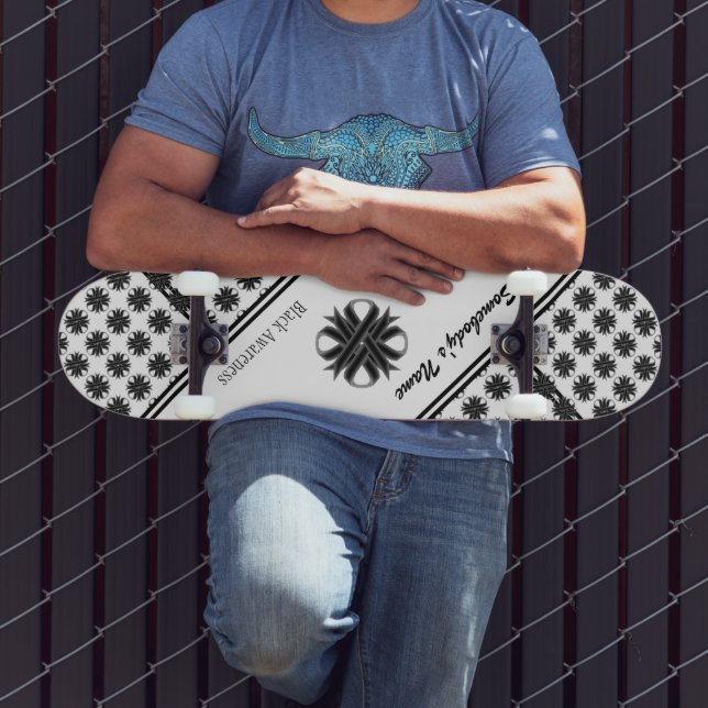 Black Clover Ribbon by Kenneth Yoncich Skateboard (Outdoor 3)