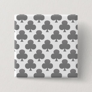 Black Club Pattern 2 Inch Square Button