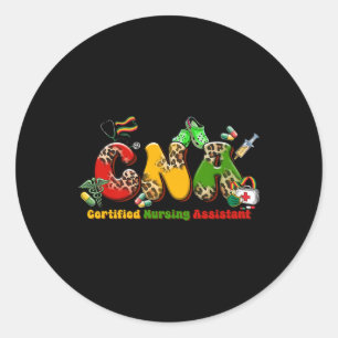 Black Cna Graduation Certified Nursing Istant Blac Classic Round Sticker