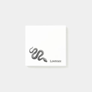 black coal snake watercolor custom post-it notes