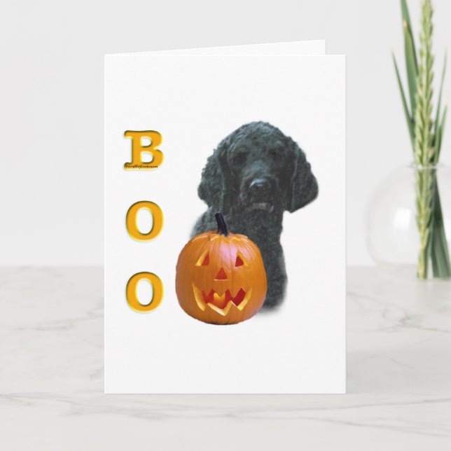 Black Coated Poodle Boo Card (Front)