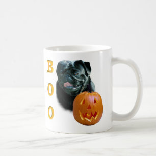 Black Coated Pug Boo Coffee Mug