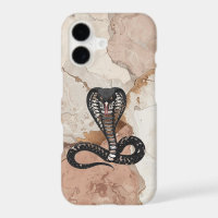 Black Cobra Marble print background iPhone 17 case