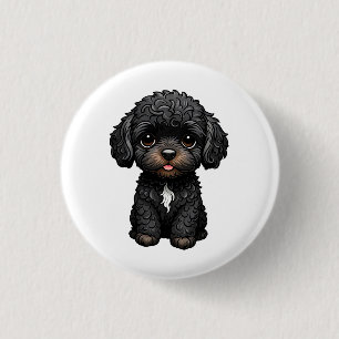 Black Cockapoo 1 Inch Round Button