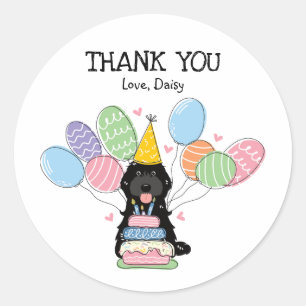 Black Cockapoo Cavapoo Birthday Favour Tags Sticke