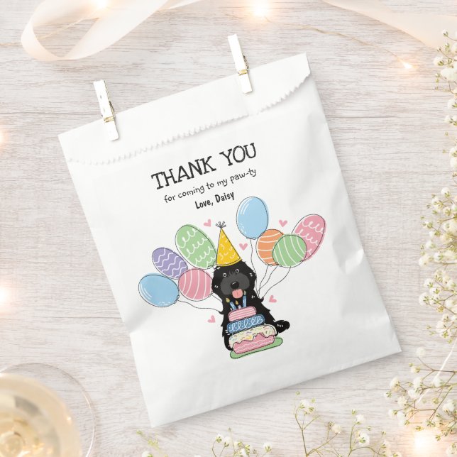 Black Cockapoo Cavapoo Birthday Party  Favour Bag (Clipped)