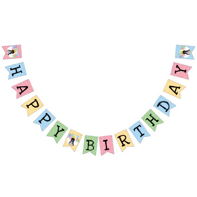 Black Cockapoo Cavapoo Dog Birthday Party Bunting Flags (All)