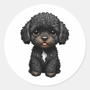 Black Cockapoo Classic Round Sticker