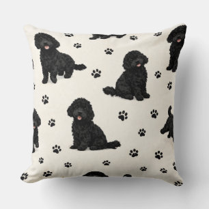 Black Cockapoo Gift   Cute Dog Pattern Cushion
