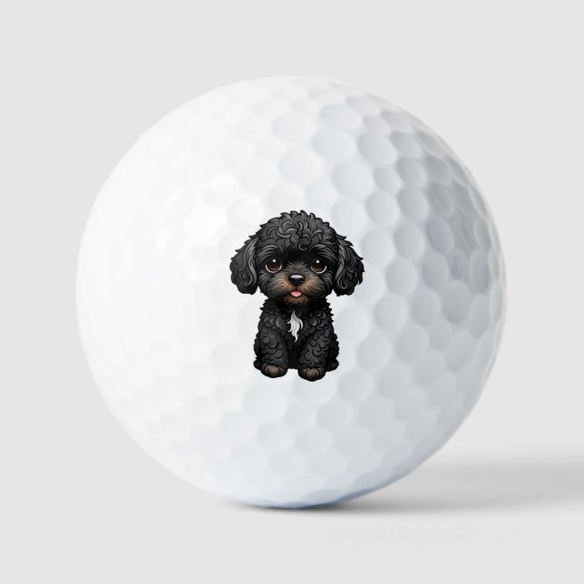 Black Cockapoo Golf Balls (Front)