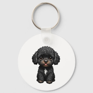 Black Cockapoo Keychain