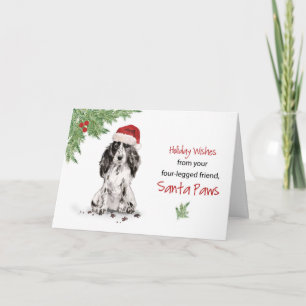 Black Cocker Spaniel Christmas From Dog in Funny Card