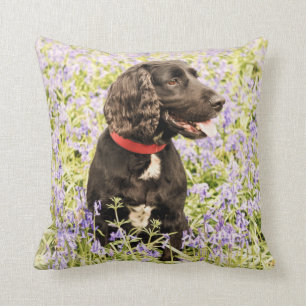 Black cocker spaniel cushion