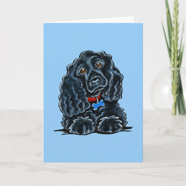 Black Cocker Spaniel Fitz Card (Front)