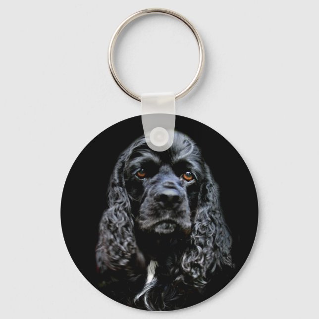 Black Cocker Spaniel Keychain (Front)