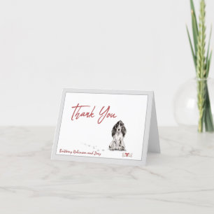 Black Cocker Spaniel Pet Dog Personalize Bone Thank You Card