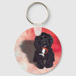 Black Cocker Spaniel Puppy - Abby Keychain