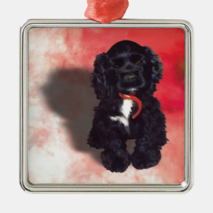 Black Cocker Spaniel Puppy - Abby Metal Ornament