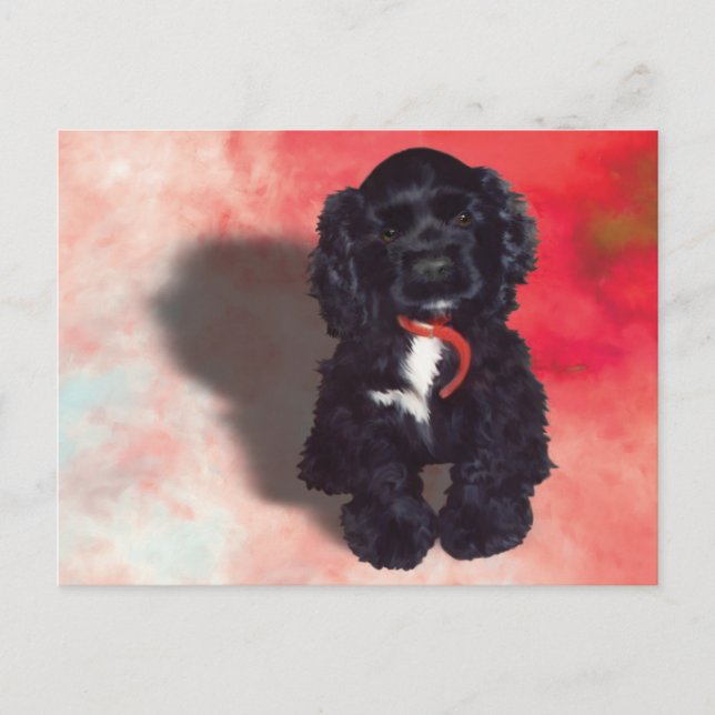 Black Cocker Spaniel Puppy - Abby Postcard (Front)