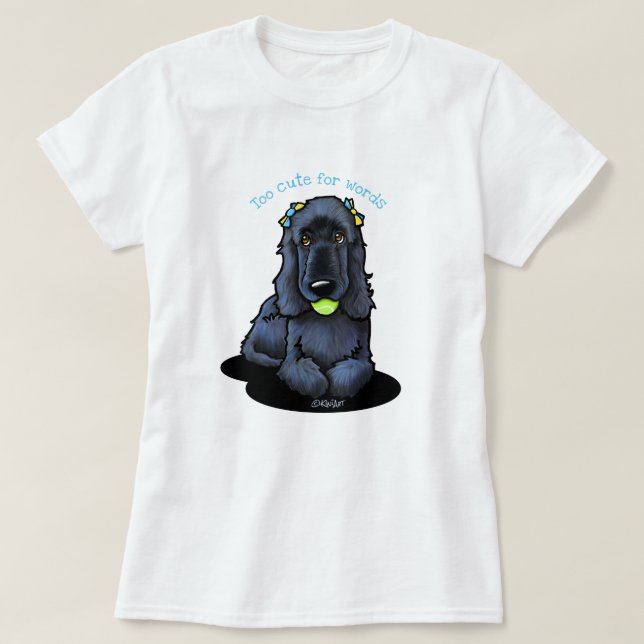 Black Cocker Spaniel T-Shirt (Design Front)