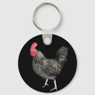 Black Cockerel No 4  Keychain