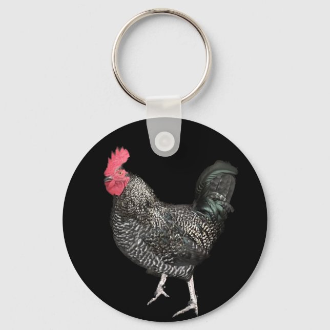 Black Cockerel No 4  Keychain (Front)