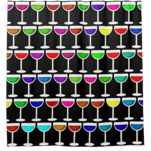 black cocktails wine glasses