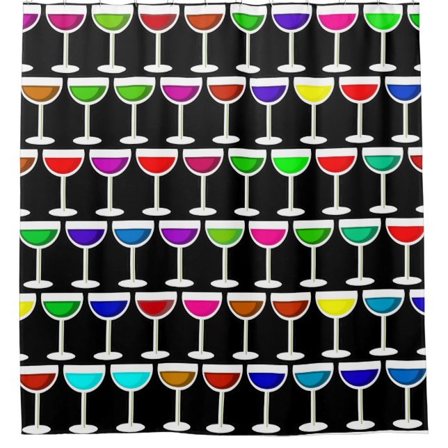 black cocktails wine glasses (Front)
