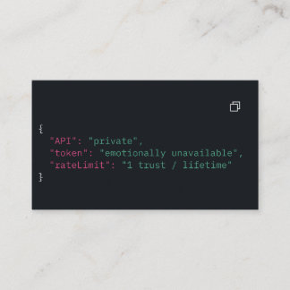 Black Coder Quote Business Card – Customizable