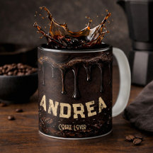 Black Coffee Lover Retro Drip Art Custom Name Gift