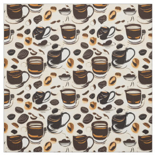 Black Coffee Oil Paint Pattern Fabric