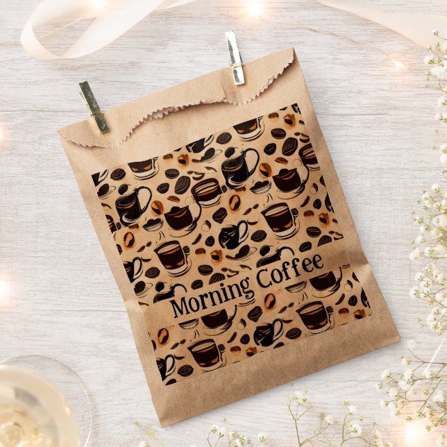 Black Coffee Oil Paint Pattern Personalized Favour Bag (Clipped)