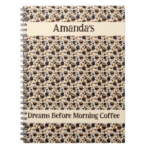 Black Coffee Oil Paint Pattern Personalized Notebook