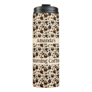 Black Coffee Oil Paint Pattern Personalized  Thermal Tumbler