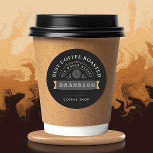 Black Coffee Personalized Branding Classic Round Sticker